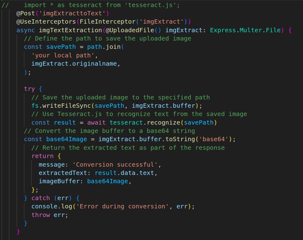 m_ragulpriyan's tweet photo. Day 18 of #100DaysOfNewTechnology: Diving into image text extraction in NestJS! πΈπ Learning how to extract and process text from images using NestJS. #NestJS #ImageProcessing #TextExtraction #WebDev #TechLearning https://t.co/1XWg7KXSwY