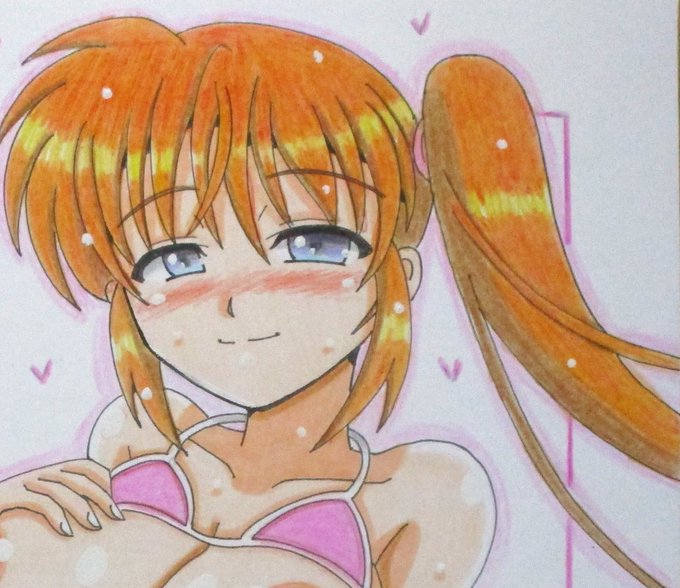 8月の色紙、水着おはだけなのはさん、完成しました!
えっちなので全体像はpixivにて!
https://t.co/zpf7Muw0M9 