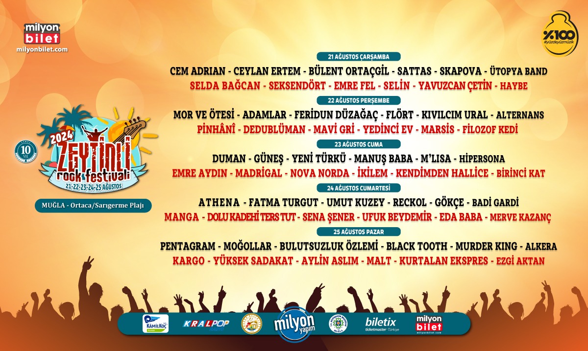 MilyonFest's tweet photo. Zeytinli Rock Festivali yeni evinde, değişmeyen festival ruhu ve dev kadrosuyla! 

Türk Rock Müziğinin Geçit Töreni Zeytinli Rock Festivali 10.Yılında ! 

#zrf2024 #onuncuyıl #zeytinlirockfestivali #milyonbilet  #milyonbilet #yüzdeyüzmuzik #milyontv @ortacabelediyesi
#kralpop https://t.co/DQYzrBBaZF
