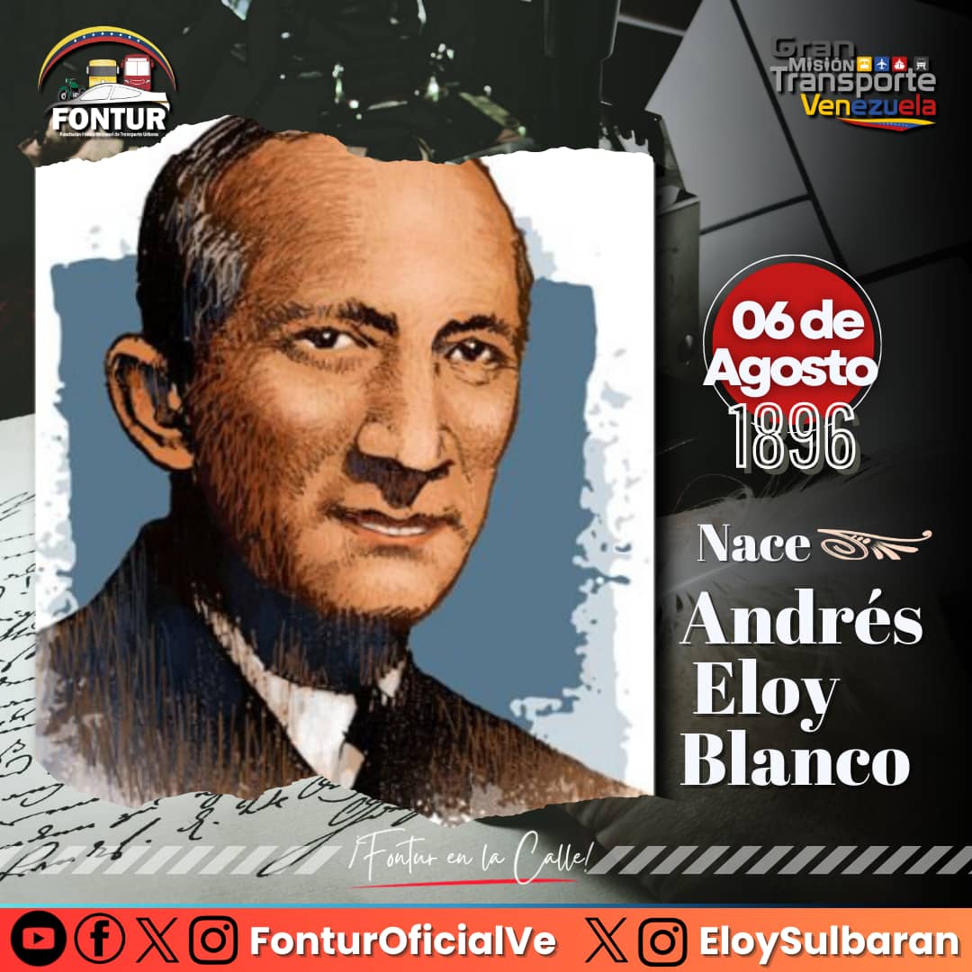 #Efeméride || Hace 124 años nace Andrés Eloy Blanco, el gran poeta Venezolano, fué un eminente orador, escritor, abogado, humorista y aferrado a la justicia social.

#LoQueDigaNicolás 
<a href="/NicolasMaduro/">Nicolás Maduro</a>
<a href="/ELOYSULBARAN/">Eloy Chiquitín</a>