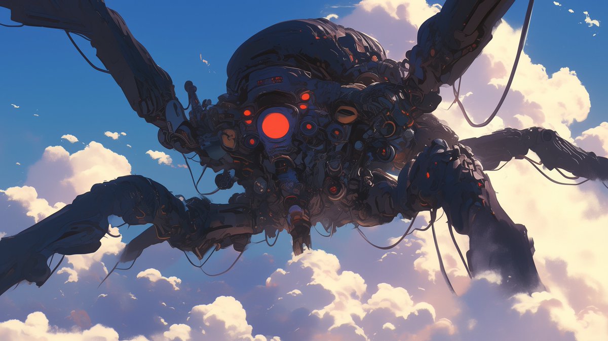 sanches812's tweet image. #anime #mech #spiderbot