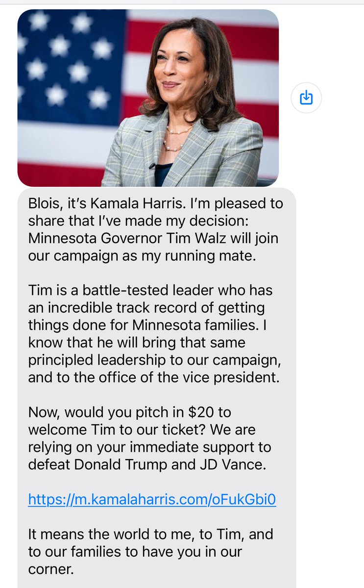 bloisolson's tweet photo. The text is out.  Here's the first framing of the campaign on @GovTimWalz https://t.co/fuOfR4D2AC