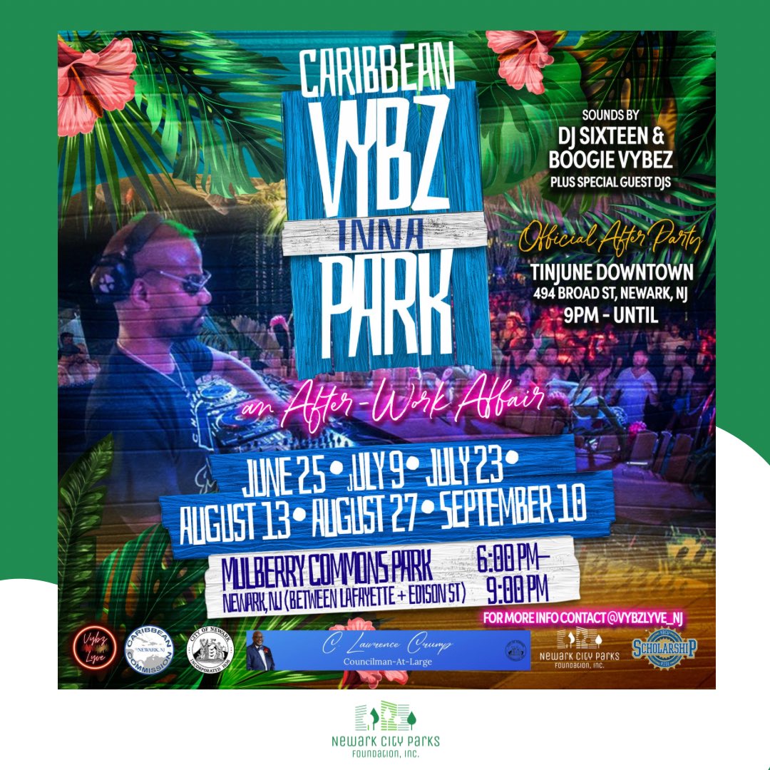 NewarkCityParks's tweet photo. What’s happening TODAY (8/6/24) in the parks?
🎶 Music & Movement @ Military Park 5-7pm
🧘🏽♂️Yoga w/ Sakina @ Riverfront Park 6pm
🕺🏾Vybz Inna Park @ Mulberry Commons 6-9pm
#SummerInMotion #Events #Parks #Community #Newark #NewJersey #NJ #ThingsToDo #Weekday #Summer https://t.co/vwimUcSD9b