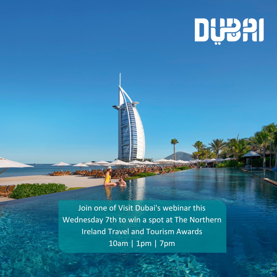 This Wednesday the Visit Dubai UK and Ireland team will be hosting 3 webinar, attend one of them and you'll be entered into the prize draw to win a spot at their table at the Northern Ireland Travel and Tourism Awards!

nitravelnews.com/trade-news/joi…