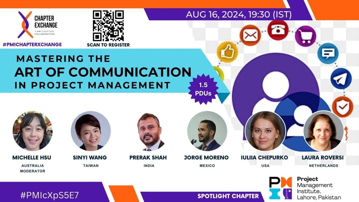 Register: airmeet.com/e/d9530130-458…

Date &amp; Time: Aug 16, 2024 19:30 IST ( GMT +5:30)
Topic: "Mastering the art of communication in project management" 
Earn: 1.5 PDU