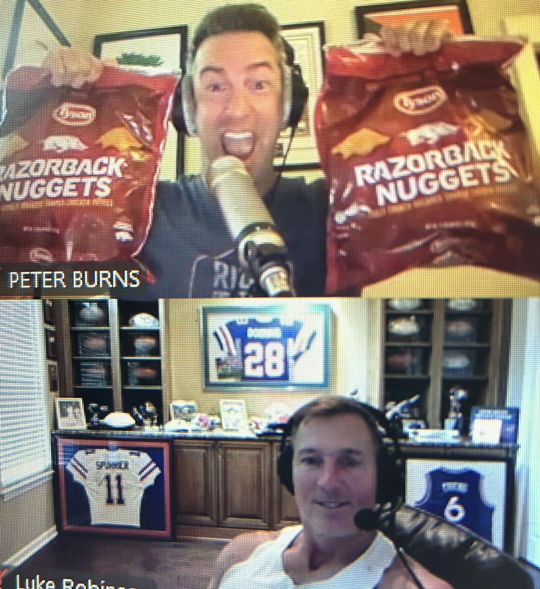 TonyScags's tweet photo. We know what @PeterBurnsESPN is having for breakfast, lunch, dinner (and snackies) today, @ChrisDoering 

@TysonFoods @RazorbackFB #SECThisMorning https://t.co/azgKMyjums