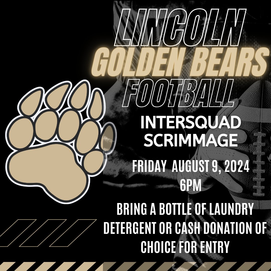 We have a scrimmage this Friday 8/9 at Keith Howard Memorial Stadium at 6:00 p.m.! Please bring a bottle of laundry detergent or cash donation  for entry. Come pack the stands!
#BearDown #Discipline #Change