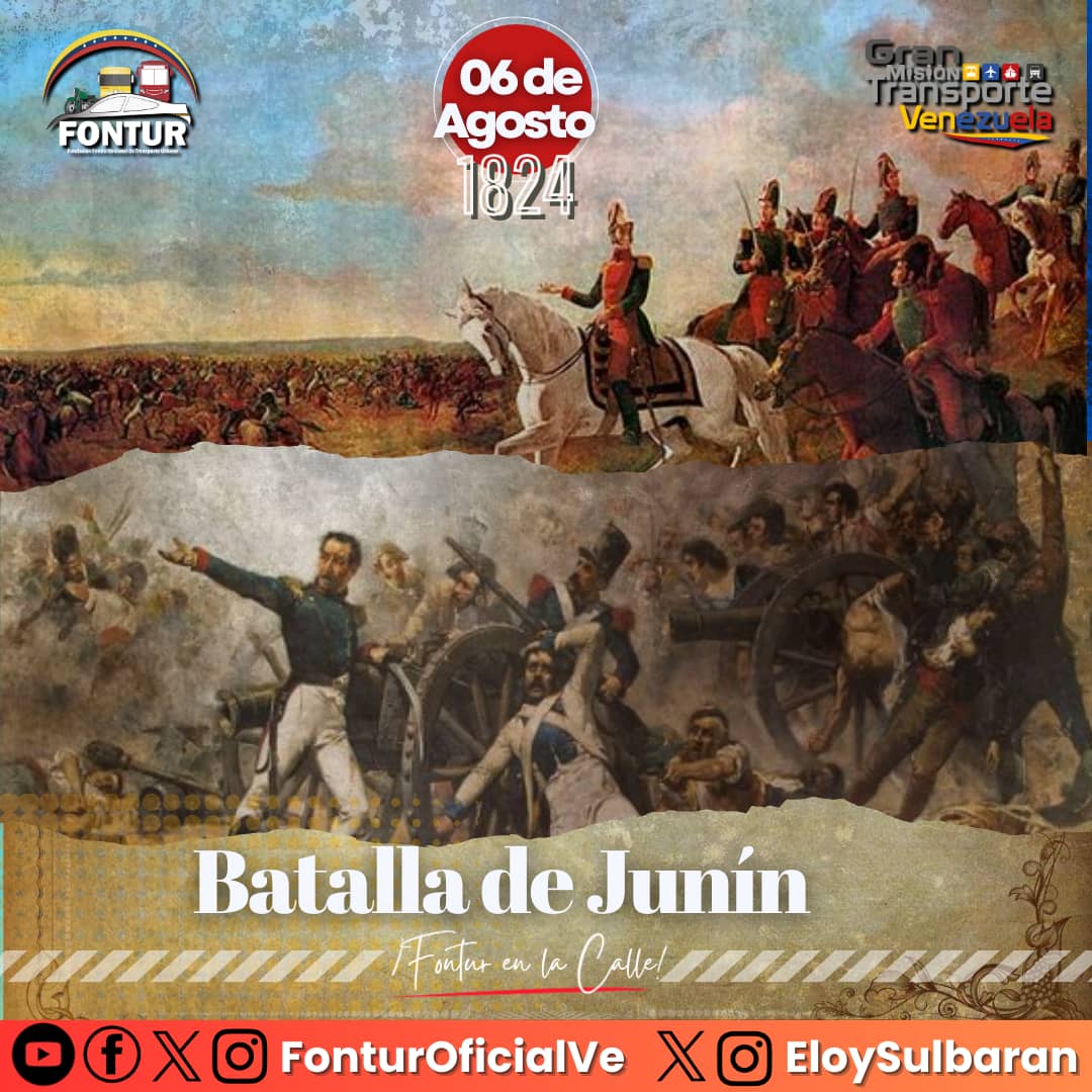 🗓️ Bajo el comando de El Libertador Simón Bolívar, fue liberado de la opresión, el Pueblo del Perú en la Batalla de Junin, un día como hoy hace 200 años.

#LoQueDigaNicolás 
<a href="/NicolasMaduro/">Nicolás Maduro</a>