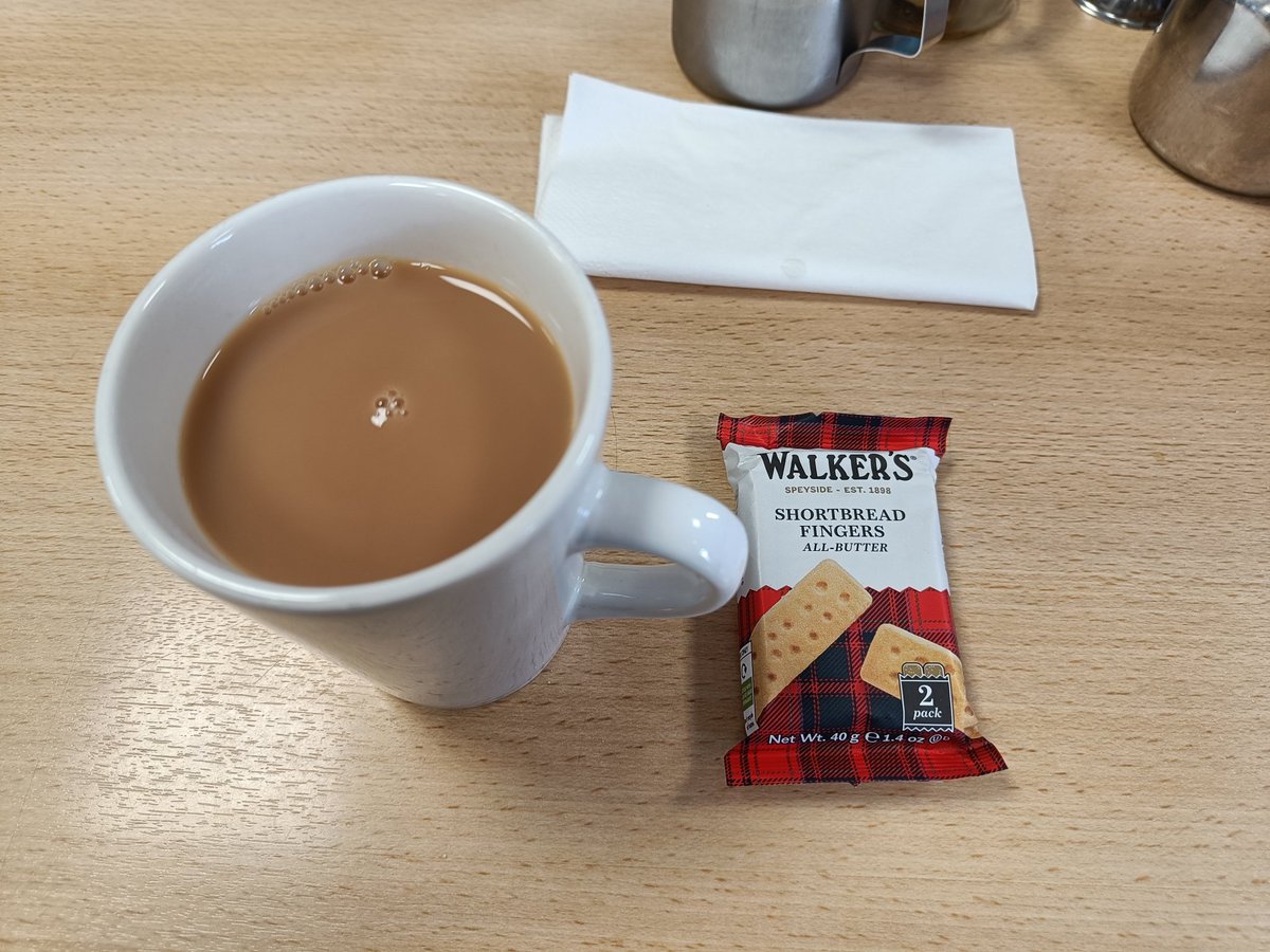At Jac-O-Bites Cafe in Mallaig, enjoying a Walker's shortbread finger (a confection to which <a href="/MoonPavilion/">Moon Pavilion</a> is partial, as I recall).
