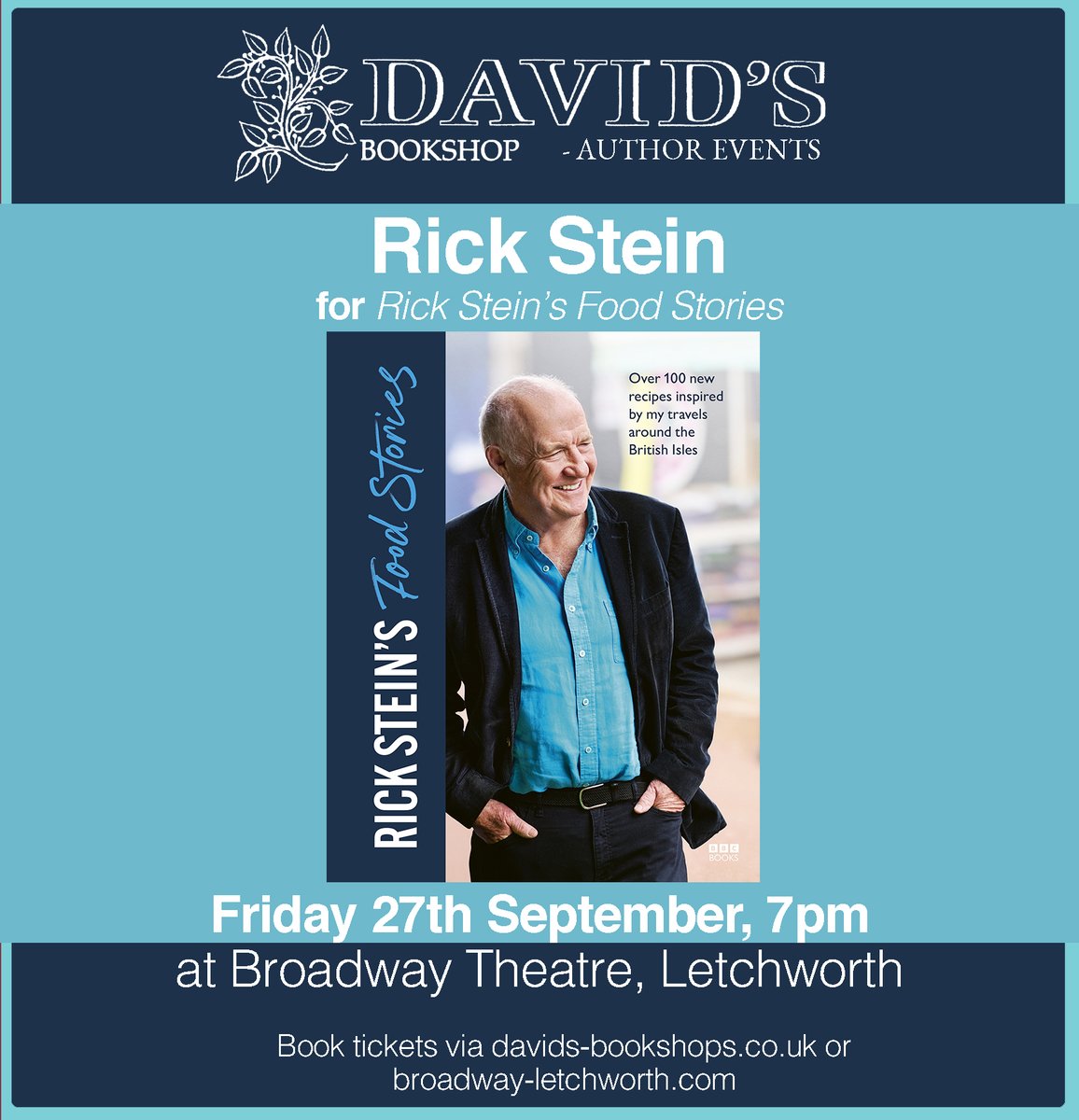 Tickets selling fast for our event with Rick Stein! Happening Friday 27th September. Tickets here: broadway-letchworth.com/theatre/whats-…