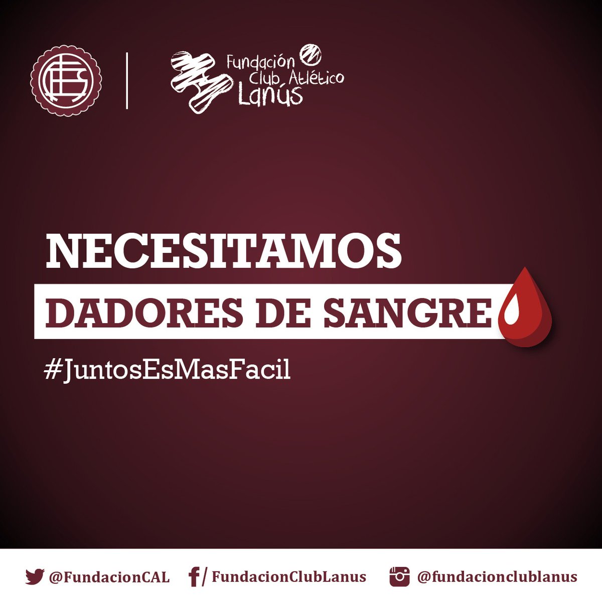 FundacionCAL's tweet photo. Se necesitan dadores de sangre para Juan Larsen Caretti.

Interesados en colaborar presentarse en Hemoterapia del Hospital Italiano (Almagro, CABA) lun a vie de 8 a 15:30 hs, y sáb de 7:30 a 11:30 hs.

Turnos: 1131355354 o info.hemoterapia@hiba.org.ar

#SolidaridadGranate 🇱🇻 https://t.co/8kpYIFNUAT