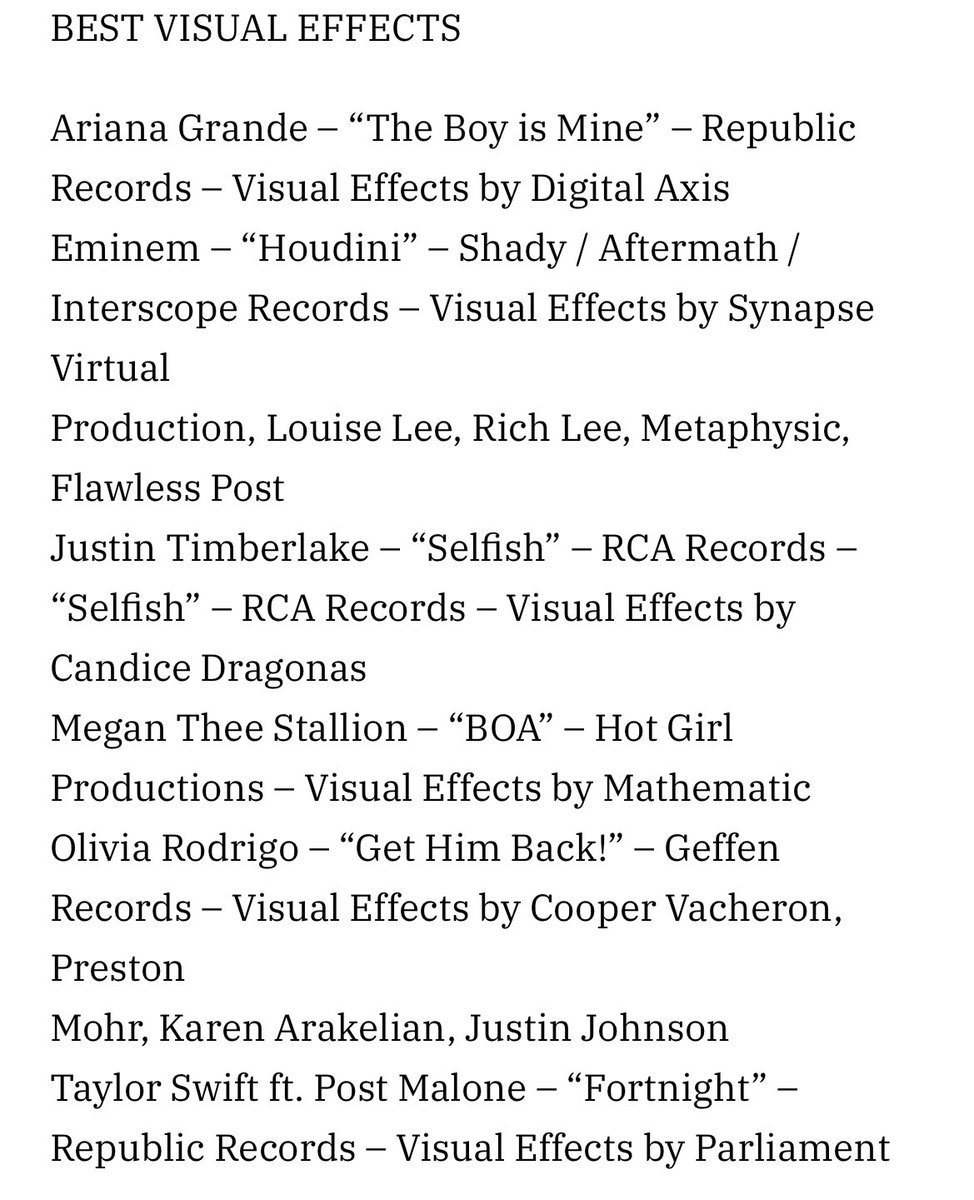 Thread By @stalliseye - VMA Nominations; a 🧵