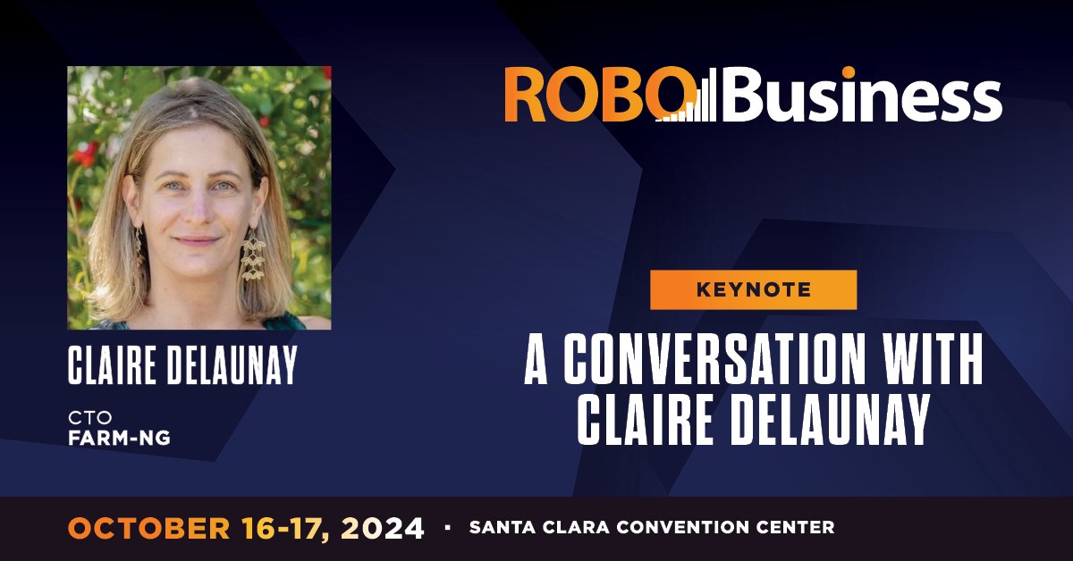 📢 Keynote Speaker: Claire Delaunay, CTO of <a href="/farm_ng_inc/">farm-ng</a> 
Join her session into the current and future state of robotics and various enabling technologies, her career journey, the future of autonomous farming and more. 
Register today and Save $200 → bit.ly/3VBVvOa