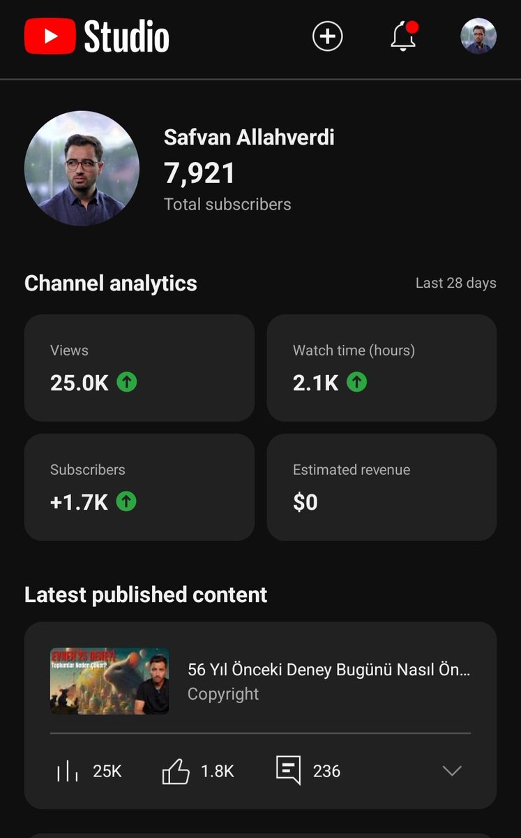 s_Allahverdi's tweet photo. 9 video ile üç ayda neredeyse 10 bin takipçi ve YouTube'un ödeme özelliğini açması. 🔥🔥🔥

Bilgiye, kaliteye önem veren, desteğini esirgemeyen hepinize teşekkür ederim. İyi ki varsınız. 

Yeni video: ███████▒▒▒ 70% https://t.co/MmhE1UWcre