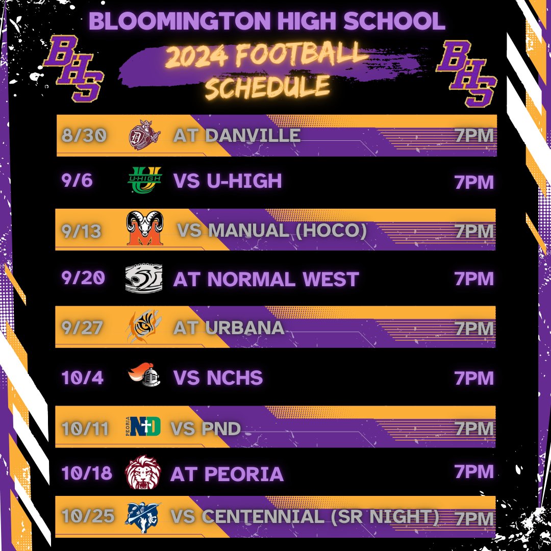 Bloomington Raider 2024 Football Schedule