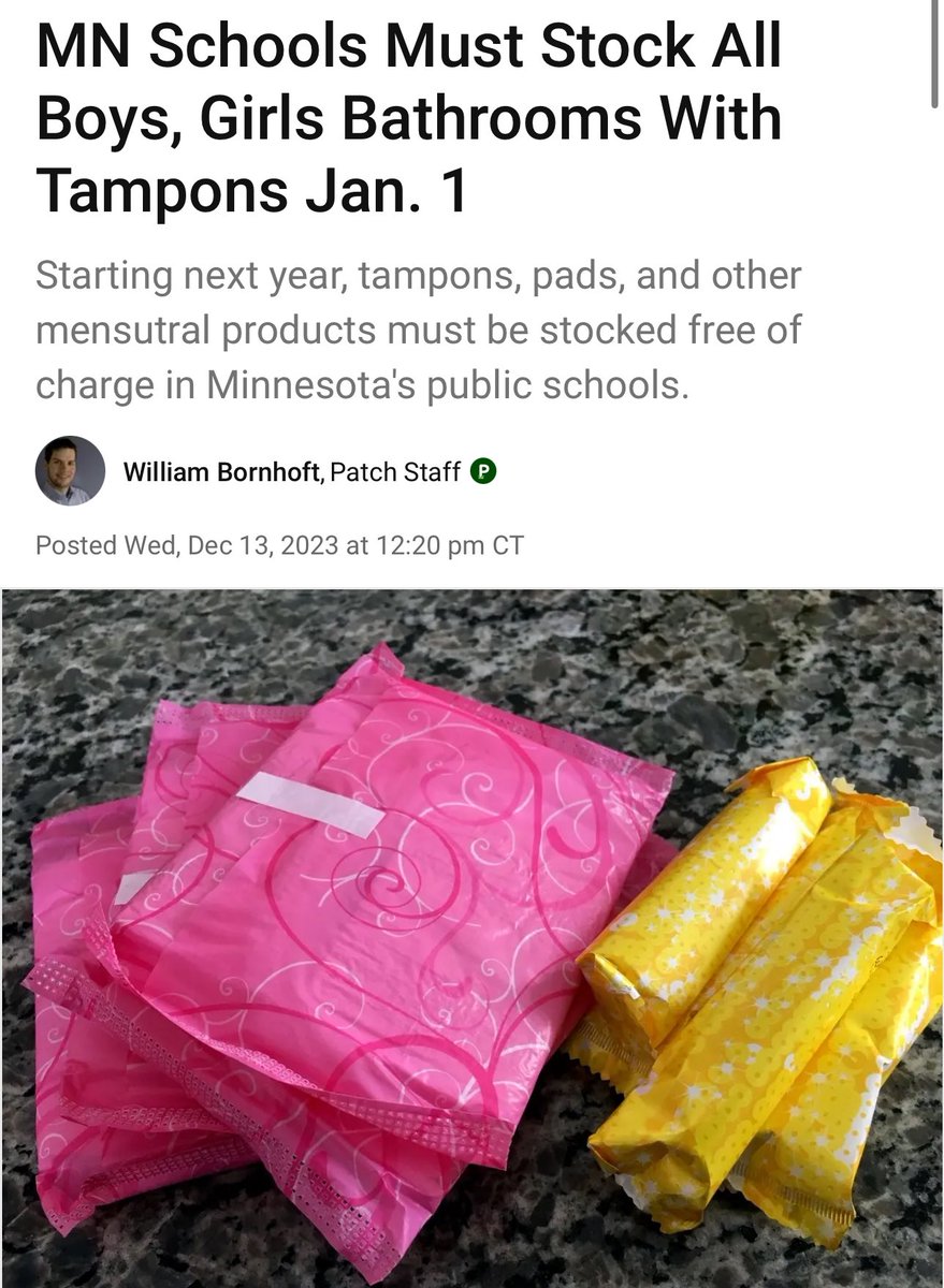 libsoftiktok's tweet photo. “Trump and Vance are weird” says the dude who signed a law requiring tampons be made available to 10-year-old boys in all schools 🤡 https://t.co/J2uwSYndAK