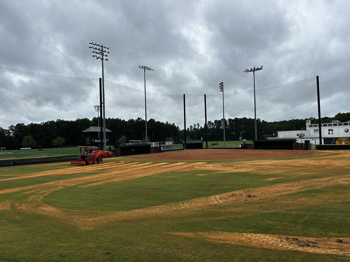 PfeifferSball's tweet photo. Gearing up for the ‘25 season with 75 tons of sand on the outfield grass! https://t.co/ySAP50aXCC