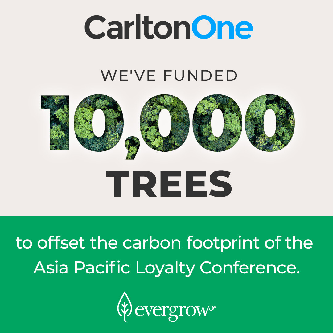 The APAC Loyalty Conference is in full swing and we’re at Booth G26 introducing the CarltonOne Platform for loyalty programs. This year, as a proud supporter of the Australian Loyalty Association, we’re funding 10,000 trees to offset the carbon emissions of the entire conference.