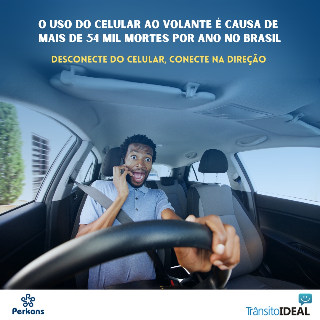 📵 O uso do celular ao volante causa mais de 54 mil mortes por ano no Brasil. 🚗💥

Dirigir exige atenção total. Desconecte do celular e conecte na direção! Evite sinistros e promova um trânsito seguro. A paz no trânsito começa por você!

#perkons #transitoideal