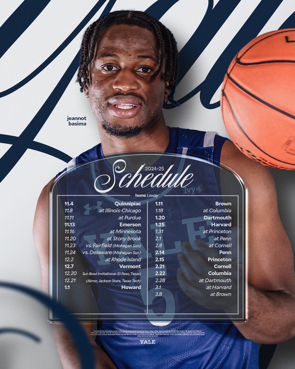 Our 2024-25 schedule is LIVE 🗓️

Season tickets for our 11 home games are on sale!

🔗 | tinyurl.com/mde25vdu
🎟️ | tinyurl.com/38nxpnr2

#ThisIsYale