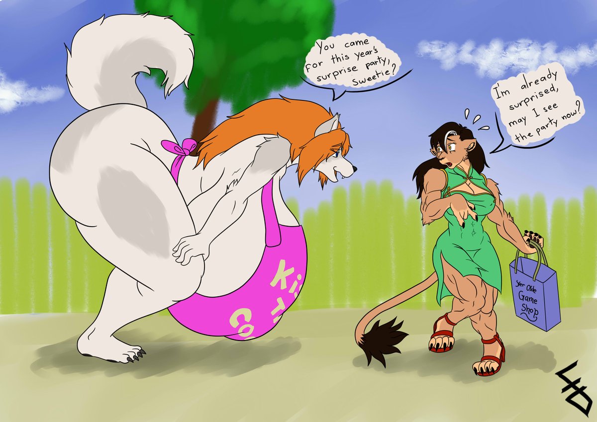 Looks like Risew is surprised! And it isn't even her party :3c 

Can't blame her though. Leslie is pretty big.

A classic gift that I got from my good friend <a href="/adagadeprata/">AdagaDePrata🔞</a> for my bday many years ago :3c 

Check out their stuff! 

Thanks so much for the wonderful gift <3