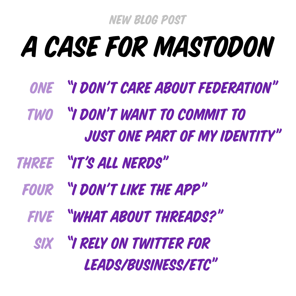 inxilpro's tweet photo. Hey all. I just wrote a blog post. It's kinda long, so I'm going to summarize it in a few tweets.

Twіttеr is bad now. For those who have dismissed Mаstοdоո, I'd love it if you at least look at the next few tweets with an open mind ❤️