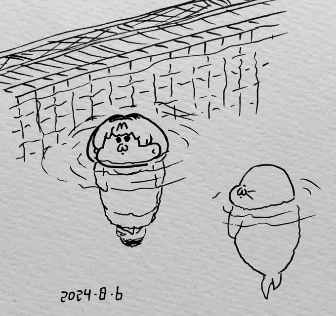 アザラシかと思ったらサーバルちゃんだった…
#けものフレンズ 