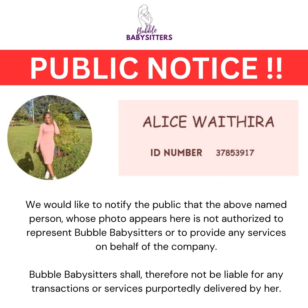 bubble_sitters's tweet photo. Alice was found to be contacting and soliciting clients in direct violation of her contract.

Please be advised that any documentation or claims made by her using our name are falsified and unauthorized. https://t.co/r17bpGAPt4