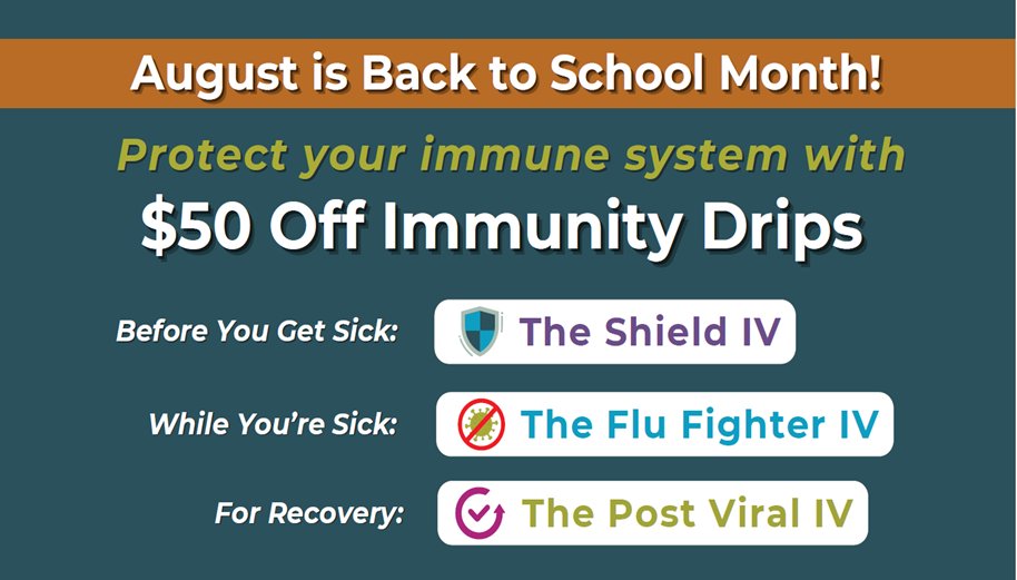 TheDRIPBaRLargo's tweet photo. August Specials at The DRIPBaR Largo! 🌟Boost your wellness with our Immunity IV Drips and enjoy $50 OFF this month only! Feel refreshed and rejuvenated with our tailored IV drips designed to enhance your immune system and keep you feeling your best. #dripbar #IVDrip #wellness https://t.co/WXObHvkBhe