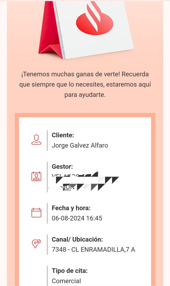alfatomik's tweet photo. Hola @santander_es @santander_resp . 17.00 horas. Sevilla. 40 grados. Cita a las 16.45 y no aparece nadie. Segunda vez ya que se me hace en 2 semanas. Creo que habría que tener un poco de consideración con posibles futuros clientes. Si no se piensa aparecer al menos una llamada. https://t.co/5TMB6589yO