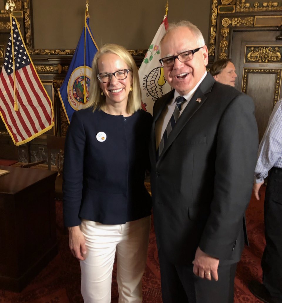 Big day for Minnesota! I’ve had the honor of working alongside <a href="/Tim_Walz/">Tim Walz</a> since 2018. Together we worked to protect access to reproductive healthcare, lower the cost of prescription drugs, and support our Veterans. I’m proud to support him as our next VP! 
#HarrisWalz🇺🇸