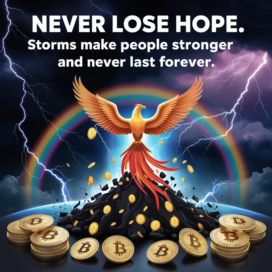cryptohiveacad's tweet image. 🌟 Rise Above the Storms 🌟

Like a phoenix rising from the ashes, true strength is forged in adversity. The journey of crypto is full of ups and downs, but every storm passes, leaving us stronger and more determined. 💪