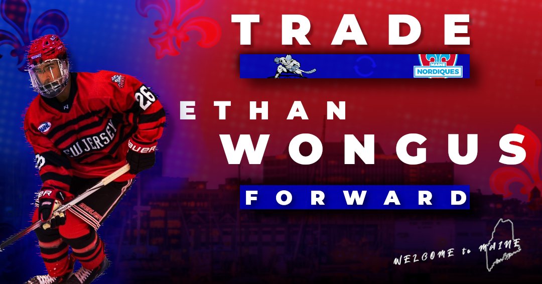MaineNordiques's tweet photo. π¨ TRADE ALERT π¨
The Maine Nordiques are hyped to announce they have acquired forward Ethan Wongus from the New Jersey Titans!
Ethan is coming into his 4th season in the NAHL and is coming off a monster 33 point season
Welcome Ethan to the #MaineLand π²! https://t.co/NqCXw7Jqx5