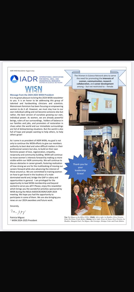 Women in Science Network of the IADR tweet media