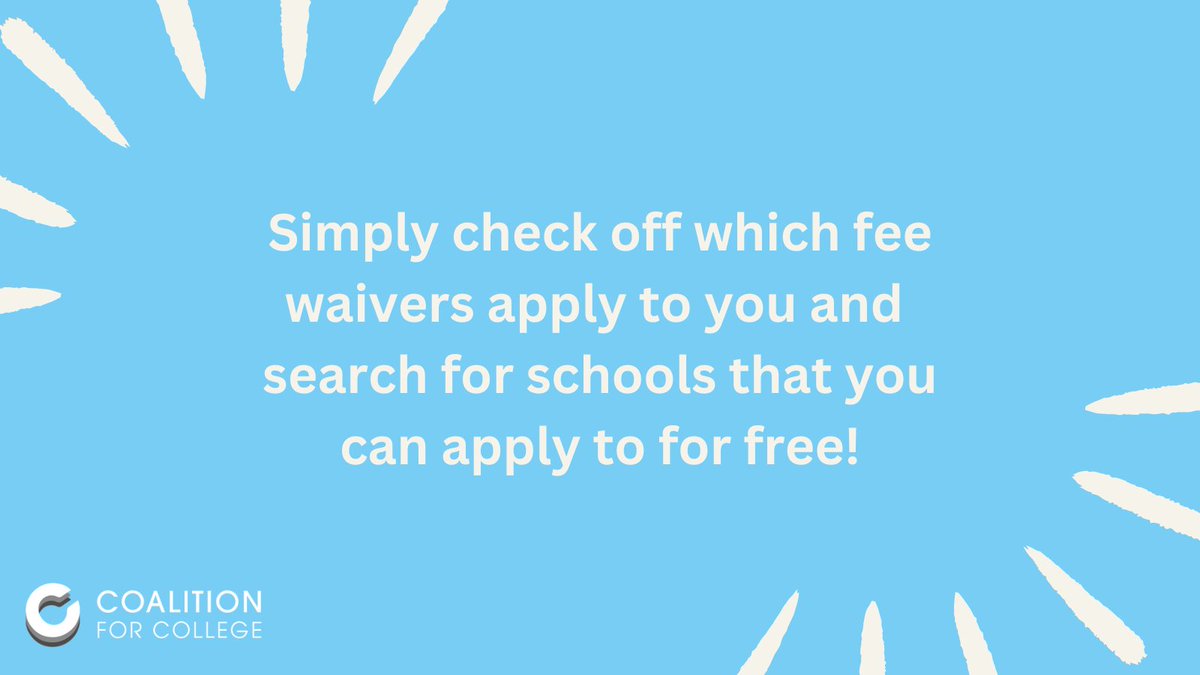 Application fees can end up being a burden for many students and families. That's why we made it easy to apply to colleges for free with our easy to use fee waivers! 

👉 Sign into @scoirinc to see which schools are free for you or your student to apply to.