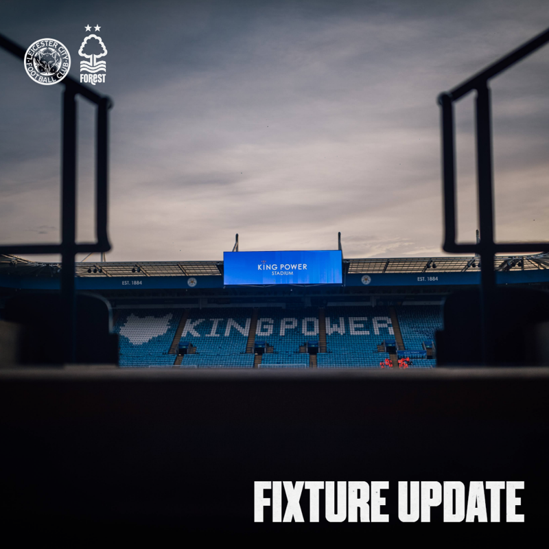 NFFC's tweet photo. Our trip to @LCFC has been rearranged after being selected for live broadcast 📺

We'll now face the Foxes on Friday 25th October, kick-off 8pm.