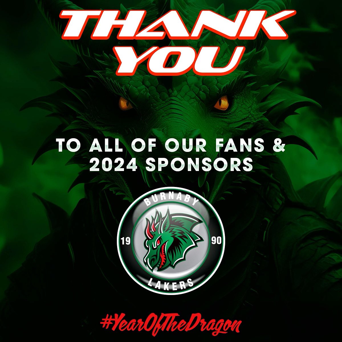 Thank you to all of our fans and sponsors for making the 2024 season possible! 🐉

WLA Playoffs begin tonight in Maple Ridge!

#YearoftheDragon