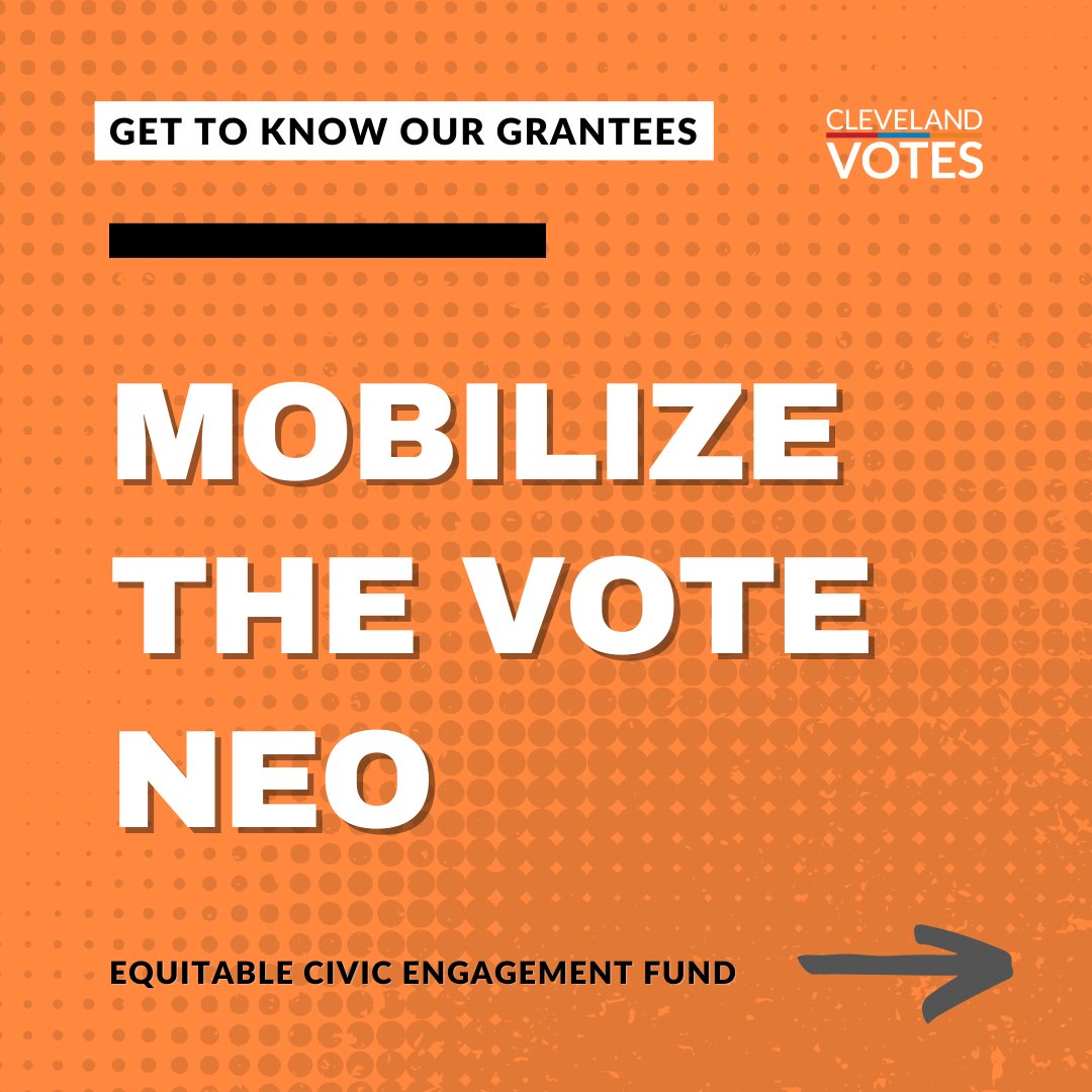 CLEVotes's tweet image. We&apos;re introducing our #ECEF Grantee!

@MTV_NEO works to connect with disenfranchised and disengaged voters to build trust, develop relationships, empower voters, and focus on issues that matter.

Stay tuned as we highlight our grantees!