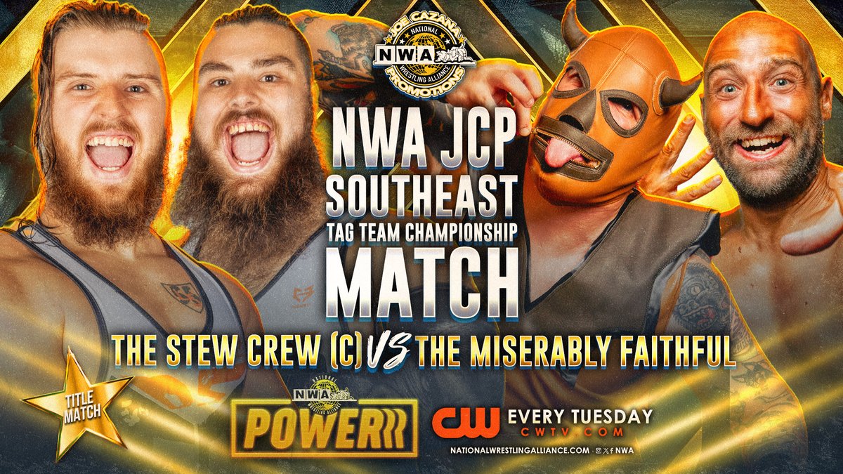 nwa's tweet photo. It's NWA Powerrr Day!!

If you like to watch people brawl, this is the episode for you! Every one of these matches is 🔥

WATCH HERE: https://t.co/DtdQET5u0u

Watch here: https://t.co/tihFbizi5A