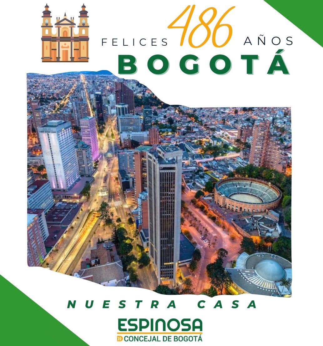 JulEspinosaDice's tweet photo. Bogotá es una ciudad maravillosa que da la bienvenida a todos los colombianos. ¡Cuidémosla! 

#FelizCumpleañosBogotá 
#FelizMartes https://t.co/NNWgNJqw2f