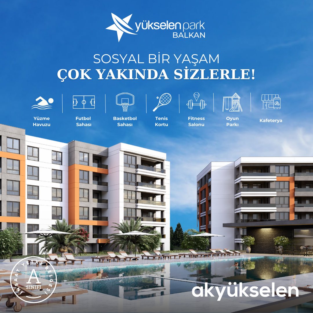 Sosyal Bir Yaşam #çokyakında Sizlerle! <a href="/akyukselen/">Akyükselen İnşaat</a> 
24 Ay'a Varan Vadelerle Cazip Yatırım Fırsatı!
