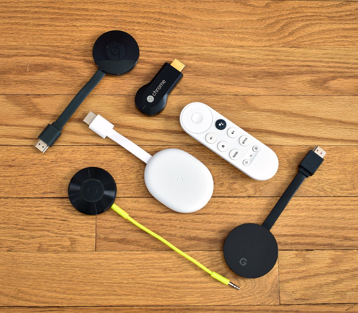 Every Chromecast model. Image Credit: Wikipedia