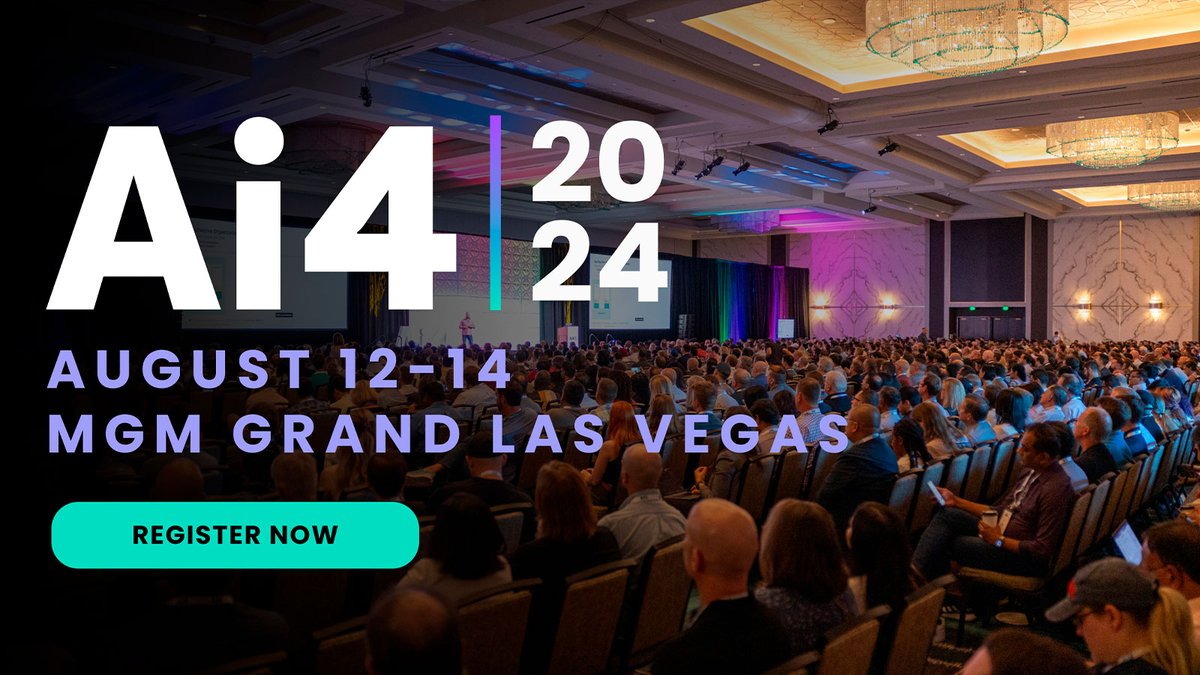 U.Today (@utoday_en) on Twitter photo Mark your calendars for Ai4 2024, North America’s largest AI Industry conference! <a href="/Ai4Conferences/">Ai4 - Artificial Intelligence Conferences</a>
📆August 12-14, 2024
📍Las Vegas, USA
Join 5000+ attendees, 350+ speakers, and 150+ AI exhibitors from 75+ countries at the epicenter of AI innovation: ai4.io Mark your calendars for Ai4 2024, North America’s largest AI Industry conference! <a href="/Ai4Conferences/">Ai4 - Artificial Intelligence Conferences</a>
📆August 12-14, 2024
📍Las Vegas, USA
Join 5000+ attendees, 350+ speakers, and 150+ AI exhibitors from 75+ countries at the epicenter of AI innovation: ai4.io