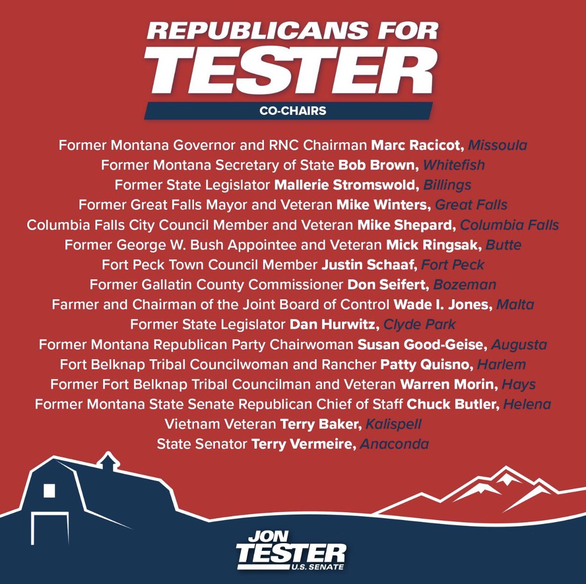 FascistsBan's tweet photo. @SheehyforMT @jontester These are real Montana Republicans who understand the danger that MAGA represents to Montana and the country. Vote Tester and #StopTheSeal https://t.co/QnryFUxHVL
