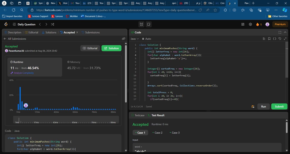 PavanKumar26_'s tweet image. Back on LeetCode after a break #CodeForLife