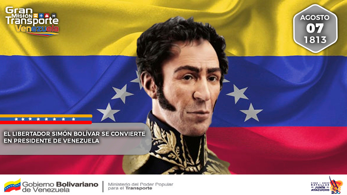 #Efemérides | #7Ago El Libertador Simón Bolívar se convierte en Presidente de Venezuela, ejerciendo siempre con el firme propósito de garantizar la independencia de la Patria para liberarla del yugo español.