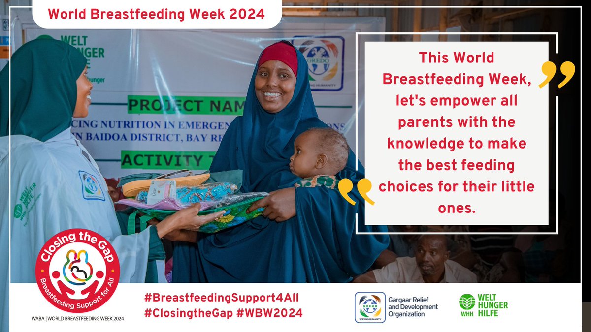 This #WorldBreastfeedingWeek, let's empower all parents with knowledge to make the best feeding choices. #WBW2024 #ClosingtheGap #BreastfeedingSupport4All 
<a href="/Welthungerhilfe/">Welthungerhilfe (WHH)</a>