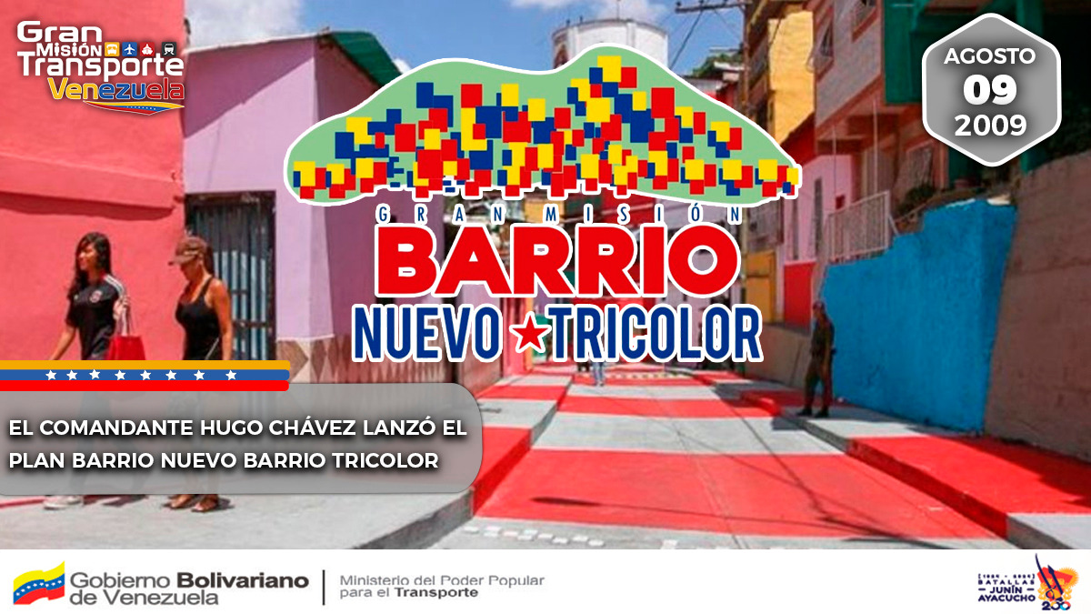#Efemérides | #9Ago Hace 15 años el Comandante Hugo Chávez lanzó el Plan Barrio Nuevo, Barrio Tricolor, con el objetivo de transformar las comunidades venezolanas y brindar condiciones de vida dignas.