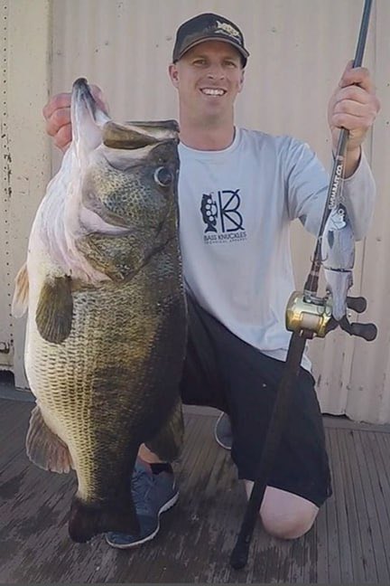 Greg Springer of Visa, Calif., caught and released a 16.3-pound monster bass on Lake Wohlford. This monster California bass was caught on a 3:16 Lure Company glide bait and was caught from shore #teambassmanager