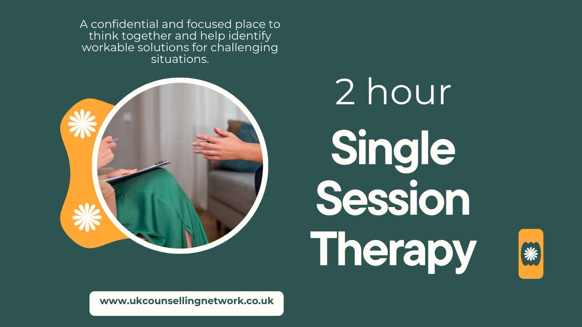 A new service to #ukcounsellingnetwork.  A 2 hour, focused session to identify and focus on a primary concern. #focusedtherapy T: 0113 285 2899 hello@ukcounsellingnetwork.co.uk  #targetedtherapy